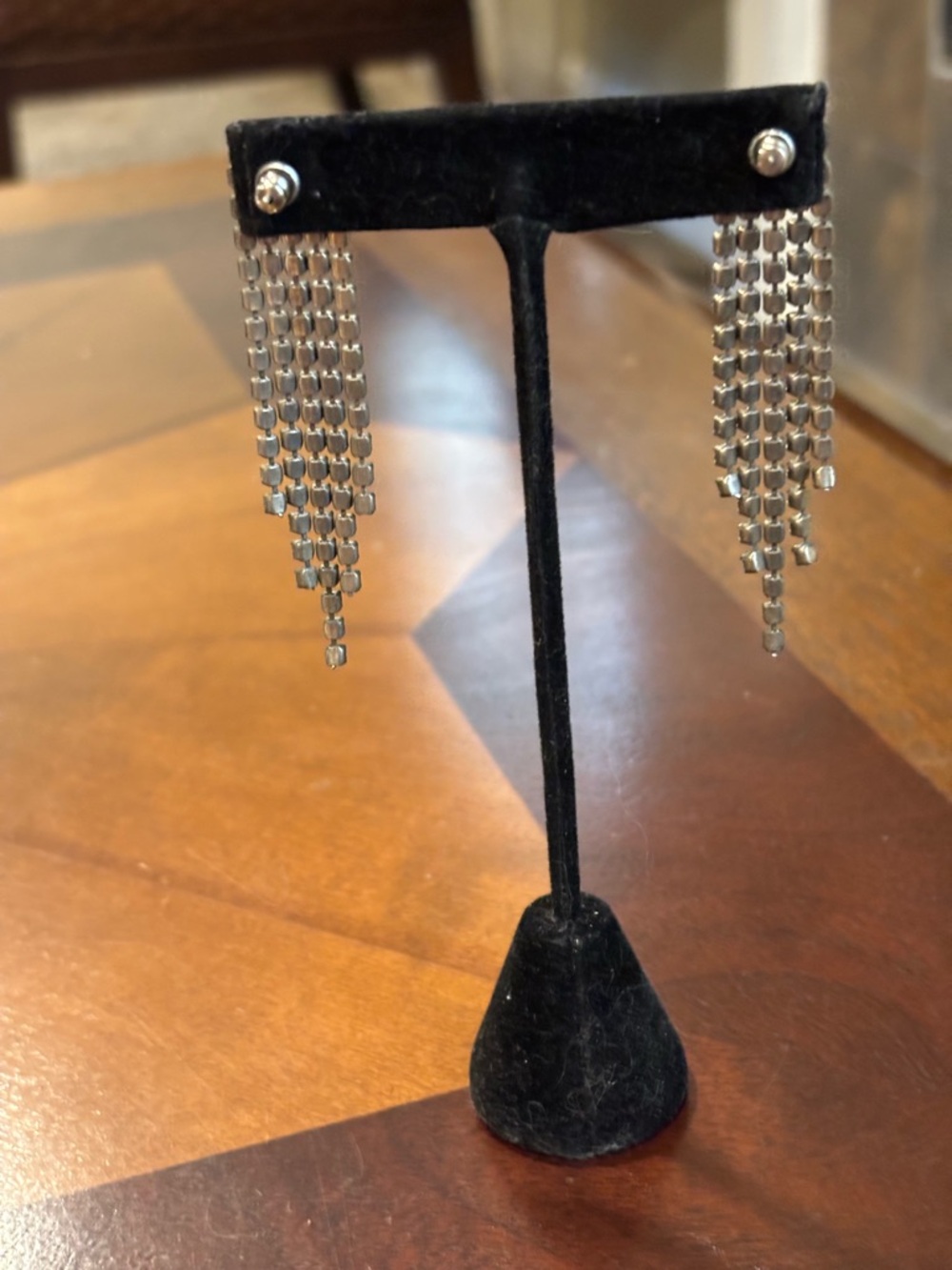 Rhinestone Cascade Dangle Earrings - Picture 3 of 3